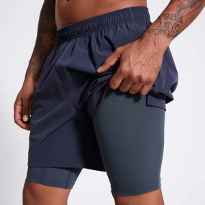 Athletic Double-Layer Running Shorts Manufacturers 丨Sportswear Open Pocket Shorts factory