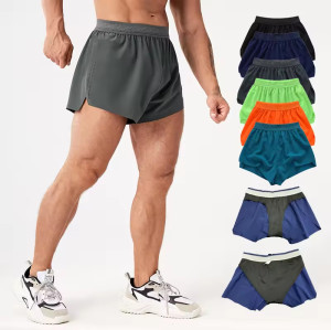 Double Layers Fitness Training Shorts Manufacturers丨Custom Running Men Shorts factory
