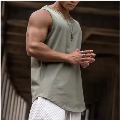 Custom Men's Cotton Sleeveless Tank Top Manufacturers丨 Gym Compression Blank Tank Top factory