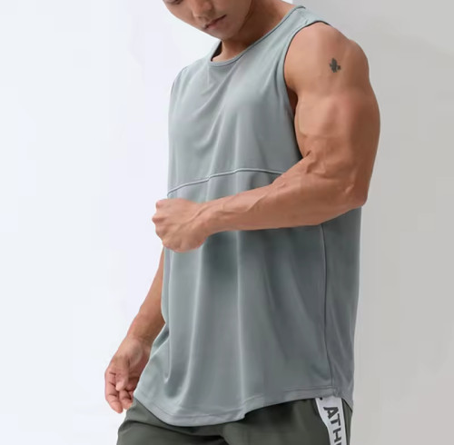 Custom Gym Tank Top Men Running Singlet Manufacturers丨 Polyester Gym Workout Tank Tops factory