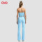 High-Waisted Flared Pants Manufacturer |  Sky Blue Strapless Activewear Set supplier