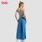 Casual Navy Blue Wide-Leg Pan Jogger Manufacturer |  Crop Top Activewear Set supplier