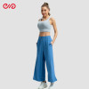Casual Navy Blue Wide-Leg Pan Jogger Manufacturer |  Crop Top Activewear Set supplier