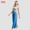 Casual Navy Blue Wide-Leg Pan Jogger Manufacturer |  Crop Top Activewear Set supplier