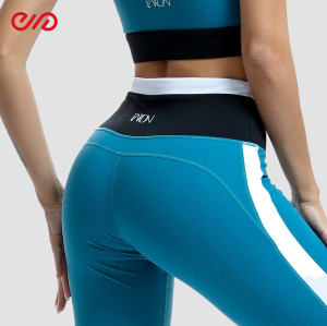 Custom Blend of Spaghetti Strap Sports Bra Manufacturer | High-Waist Striped Leggings Supplier