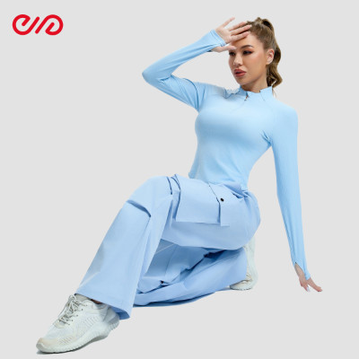 Custom Workout Clothes Long Sleeve Top Manufacturer | Casual Cargo Loose Pants Supplier