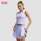 Custom Sleeveless Top And Pleated Skirt Manufacturer | Purple Tennis Set Outfit Supplier