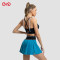 Custom Crossover Sports Top and Pleated Skirt Manufacturer | Color-Block Sports Set Supplier