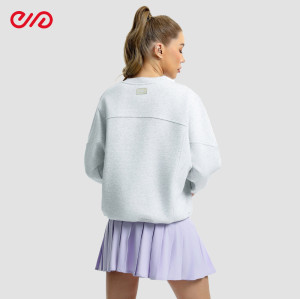 Custom Casual Gray Sports Sweatshirt Manufacturer | Purple Pleated Skirt Supplier