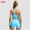 Custom Criss-Cross Back Sports Bra Manufacturer |  Yoga Drawstring Elastic Shorts Supplier