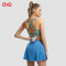 Custom Backless Crossover Sports Top Manufacturer |  Yoga Sports Pleated Skirt Supplier
