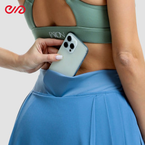 Custom Backless Crossover Sports Top Manufacturer |  Yoga Sports Pleated Skirt Supplier