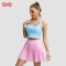 Vibrant Pleated Skirt with Comfortable Sports Bra Manufacturer |  Pink Activewear Set supplier