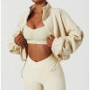 Custom Women Oversize Loose Polar Fleece Jacket Manufacturer | Custom Zipper up Hoodie suppliers