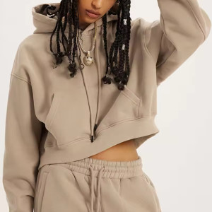 Custom Women Fleece Crop Hoodie Manufacturer | Oversized Warm Winter Thick Cotton hoodie suppliers