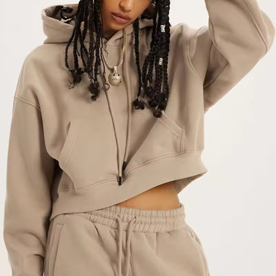 Custom Women Fleece Crop Hoodie Manufacturer | Oversized Warm Winter Thick Cotton hoodie suppliers