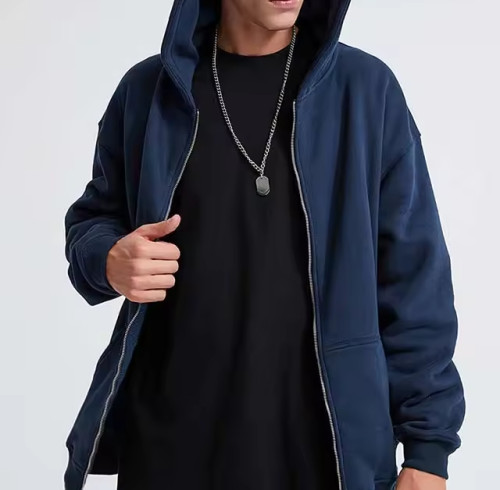 Custom Men's Zip up Jacket manufacturer | Fleece Cotton Heavyweight hoodie manufacturer