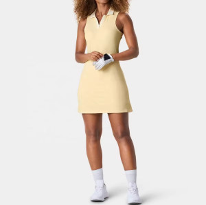 Custom Workout V-neck Polo Golf Dress Manufacturer |  Casual Dress With Built-in Shorts Supplier