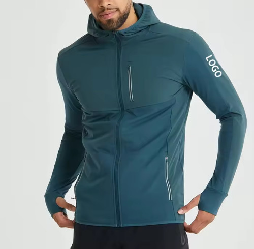 Fabricante de jaquetas de poliéster e elastano com zíper completo para atividades ao ar livre | Fornecedor de jaquetas de treinamento de ciclismo personalizadas