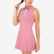 Custom Half Zip Tennis Dress Manufacturer | Athletic Pleated Polo Collar Golf Dress Supplier