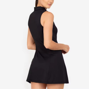Custom Half Zip Tennis Dress Manufacturer | Athletic Pleated Polo Collar Golf Dress Supplier