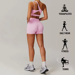 One Shoulder Irregular Straps Sport Bra supplier | Custom Sport Fitness Bra Vendor