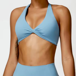 Backless ront Knot Style Sports Bra supplier | Custom Sport Running Gym Bra Vendor