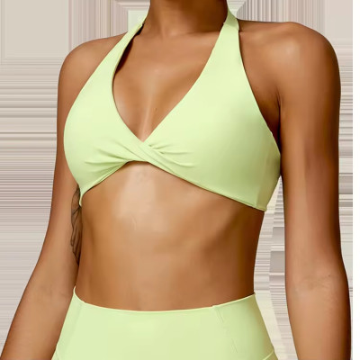 Backless ront Knot Style Sports Bra supplier | Custom Sport Running Gym Bra Vendor