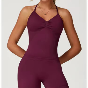 Halter Neck Adjustable Tank Tops Manufacturer |  Custom Women Gym Tank Top factory