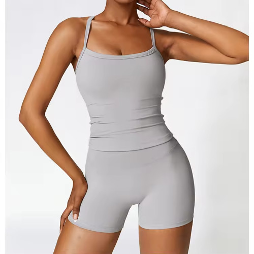 Breathable Cross Back Sleeveless Top Manufacturer |  Women  Quick Dry Yoga Clothes Top factory