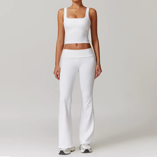 Custom Yoga Wear Flared Leggings Manufacturer | High Waist 2 Piece Yoga Sets Supplier