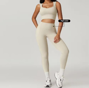 Custom Hollow Back Sports Bra Sets Manufacturer | 2 Pieces Women Gym Activewear Supplier