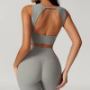 Custom Hollow Back Sports Bra Sets Manufacturer | 2 Pieces Women Gym Activewear Supplier
