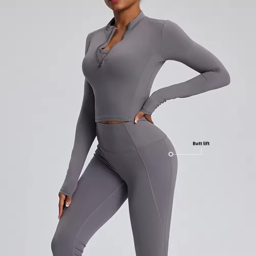 Custom Long Sleeve Gym Fitness Half Zipper Jacket Manufacturer |  Fitness Activewear Supplier