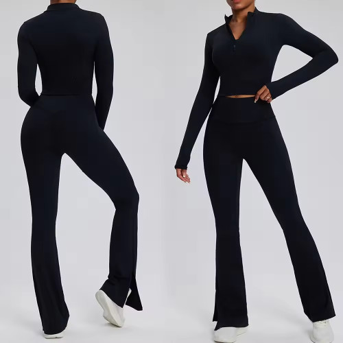 Custom Long Sleeve Gym Fitness Half Zipper Jacket Manufacturer |  Fitness Activewear Supplier