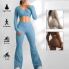 Custom High Waisted Flared legging Activewear Manufacturer |  Gym Fitness Workout Sets Supplier