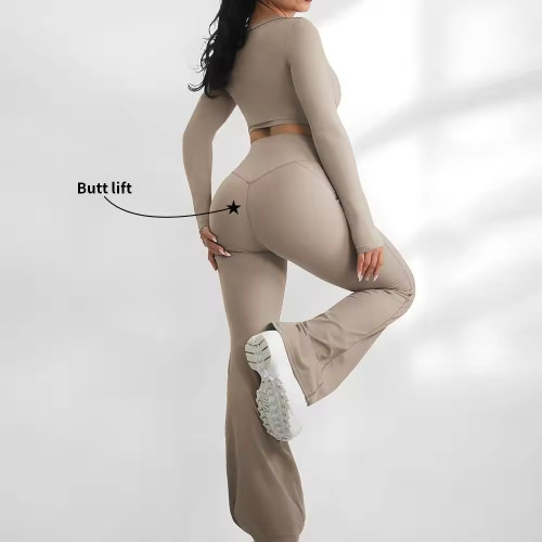 Custom High Waisted Flared legging Activewear Manufacturer |  Gym Fitness Workout Sets Supplier