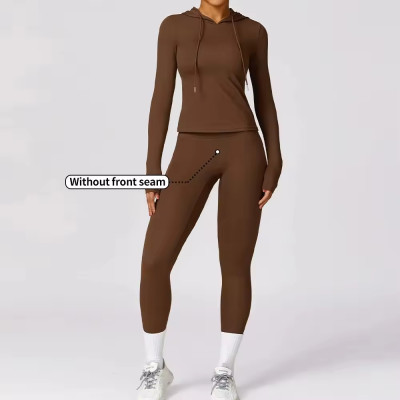 Custom No Front Seam Butt Lift Leggings Manufacturer |  2-Piece High-Waist Tracksuits Supplier