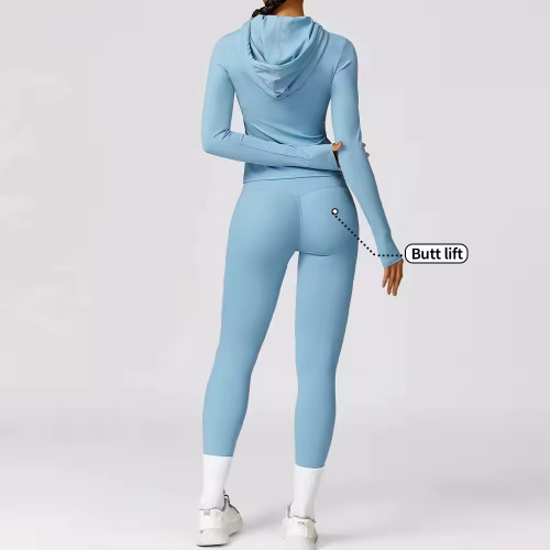 Custom No Front Seam Butt Lift Leggings Manufacturer |  2-Piece High-Waist Tracksuits Supplier