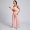 Custom Strappy Sports Bra and Wide-Leg Pants Athleisure Set Manufacturer | Sports Outfit Supplier