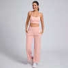 Custom Strappy Sports Bra and Wide-Leg Pants Athleisure Set Manufacturer | Sports Outfit Supplier