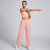 Custom Strappy Sports Bra and Wide-Leg Pants Athleisure Set Manufacturer | Sports Outfit Supplier