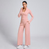 Custom Long Sleeve Zippered Jacket Manufacturer | Sports Flared Pants Outfit Supplier
