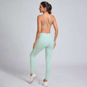 Custom Criss-Cross Back Sports Bra Manufacturer | High-Waisted Leggings Supplier