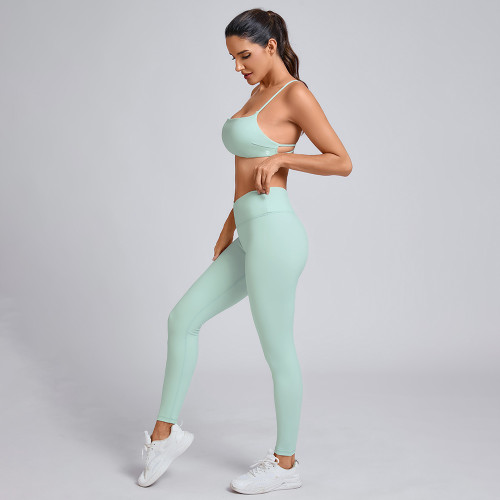 Custom Criss-Cross Back Sports Bra Manufacturer | High-Waisted Leggings Supplier
