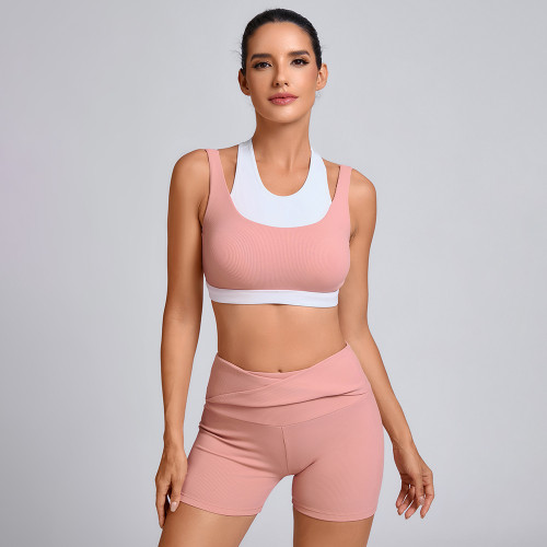 Custom two-piece layered Sports Bra Manufacturer | Shorts with Pockets Supplier
