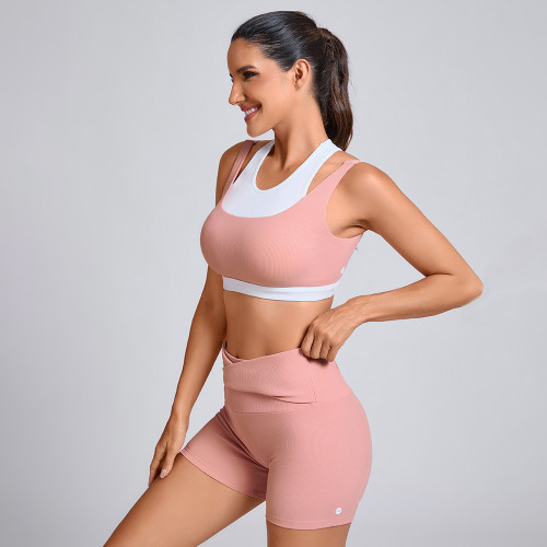 Custom two-piece layered Sports Bra Manufacturer | Shorts with Pockets Supplier