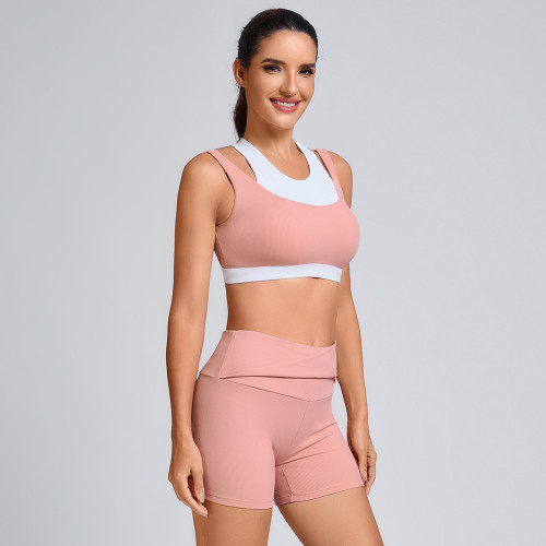 Custom two-piece layered Sports Bra Manufacturer | Shorts with Pockets Supplier