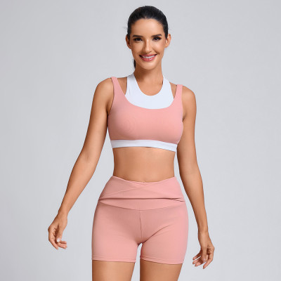 Custom two-piece layered Sports Bra Manufacturer | Shorts with Pockets Supplier