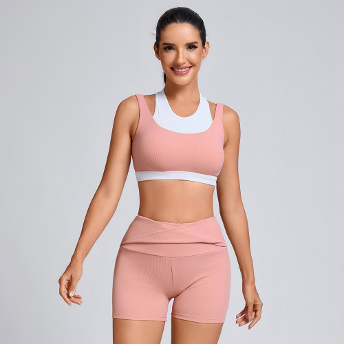 Custom two-piece layered Sports Bra Manufacturer | Shorts with Pockets Supplier